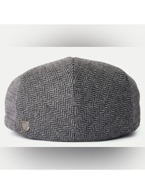 Brixton Black and White Herringbone Cap - Peaky Blinder hat! NWT